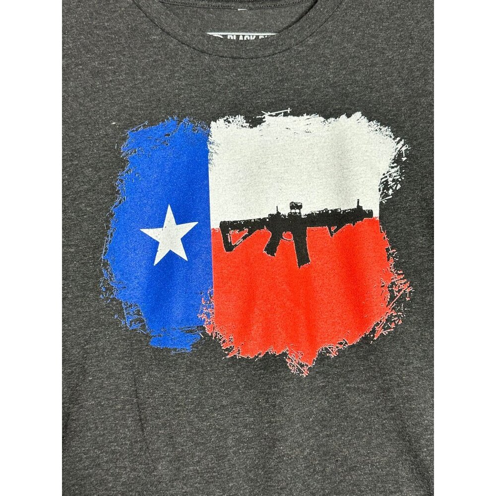 Black Rifle Coffee Texas Patriotic Flag Rifle Tee Shirt Mens XXL 2XL